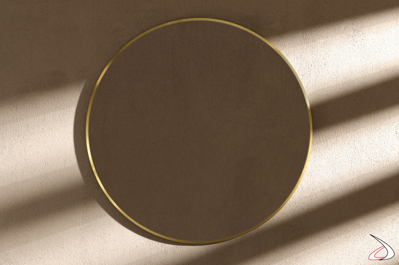 Specchio Isla con cornice in alluminio color oro