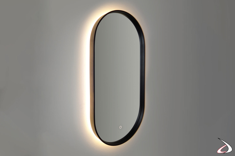 Specchio spectral ovale con luce ambientale