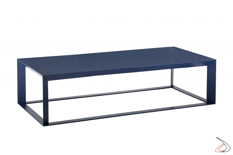 Tavolino rettangolare Frame in metallo colore blu navy