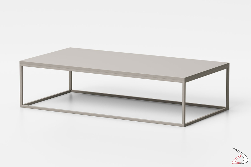 Tavolino moderno rettangolare basso tortora