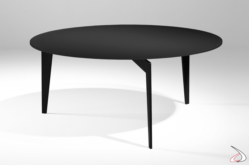 Tavolino colorato basso da salotto con gambe in acciaio