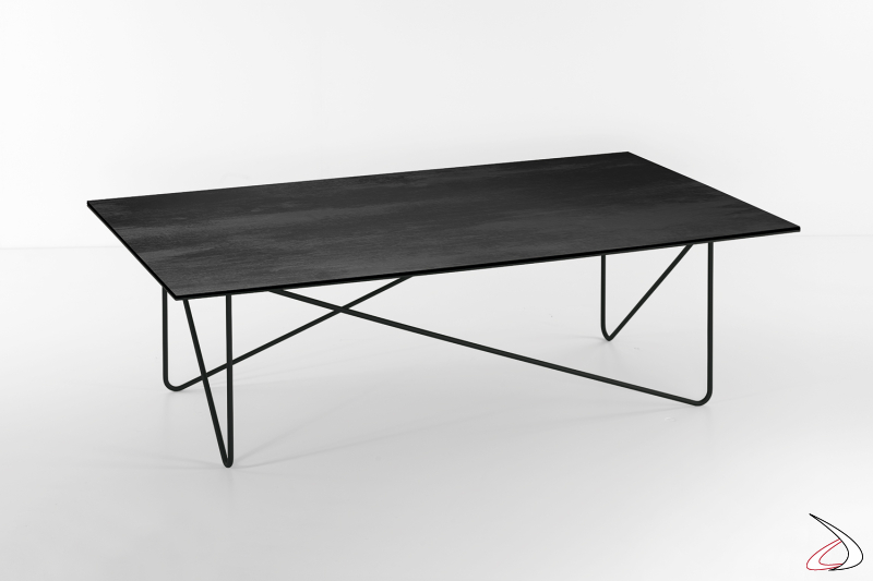 Tavolino Shape nero carbone rettangolare