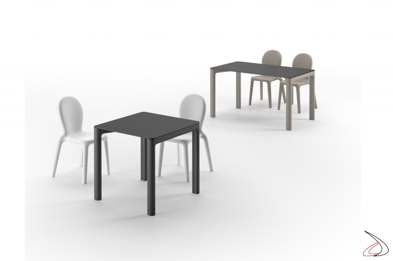 Collezione Chloè tavoli e sedie per locali moderni.