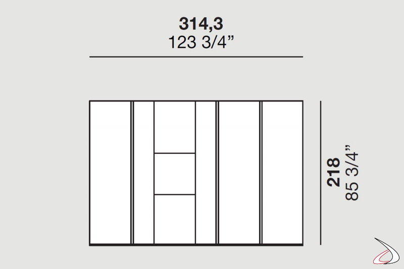 Kitchen size with pantry units with groove opening
