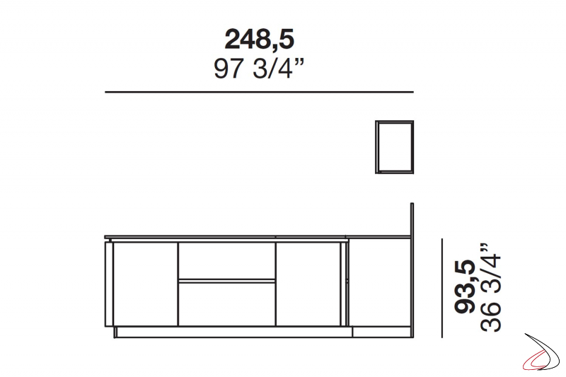 Horseshoe shaped Fenix kitchen measurements