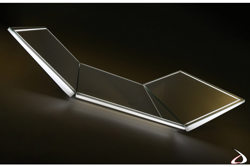 Specchio design retroilluminato a led con ante girevoli a 270 °