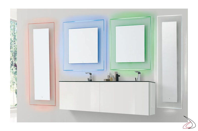 Specchiere design da bagno in 16 colori a luce led