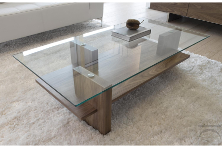 Design coffee table with glass top