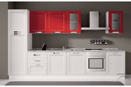 Cucina italiana di design in legno in due colorazioni
