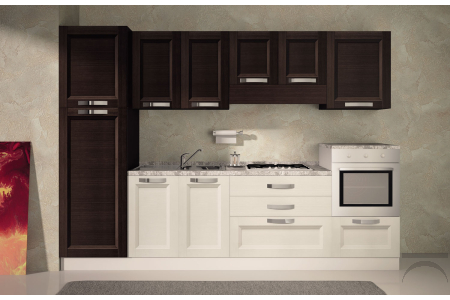 Cucina di design bloccata in legno bicolore