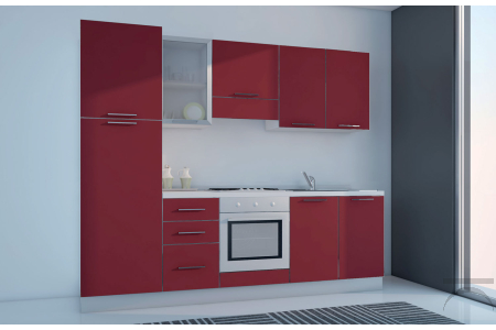Cucina piccola bloccata con elettrodomestici