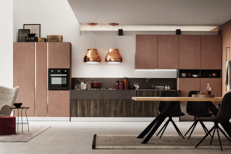 Cocina lineal de diseño modular en laminado
