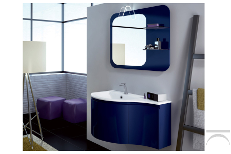 Bagno moderno con base curva in laccato