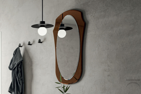 Specchio vintage da ingresso con cornice bronzata