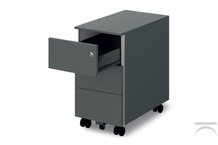 Cassettiera piccolo da ufficio con 3 cassetti e serratura per chiusura a chiave