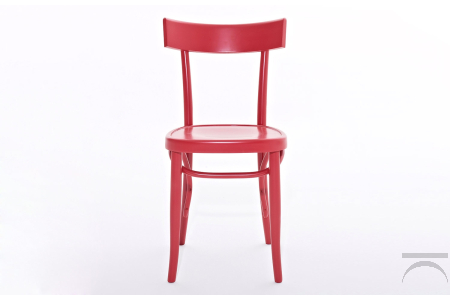 Sedia contemporanea da cucina in legno massello di faggio colorata di rosso
