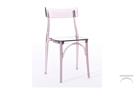 Sedia design in policarbonato trasparente grigio fumè impilabile da cucina
