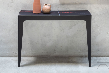 Consolle Bridge con top in vetro dallo stile anni 50