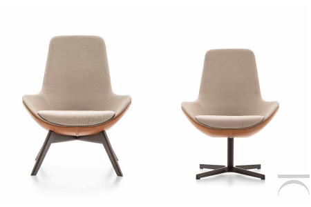 Poltrone di design imbottite da salotto con seduta larga e schienale alto