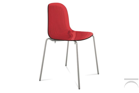 Sedia rossa di design da cucina