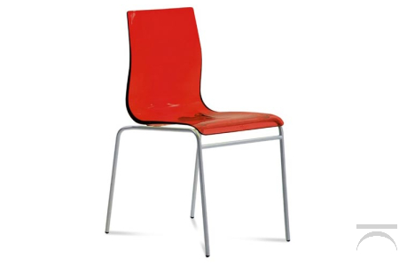 Sedia rossa di design da soggiorno 