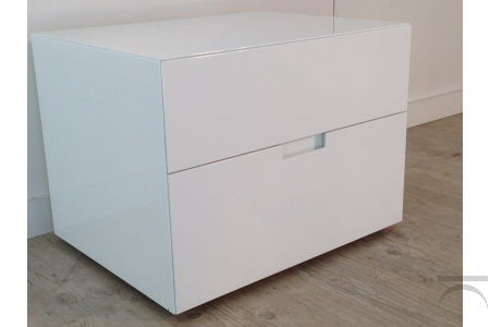 Comodino moderno Filo laccato bianco lucido