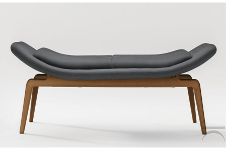 Panca per sala attesa di design imbottita con gambe in legno massello