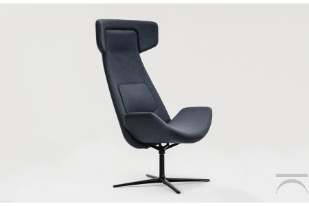 Poltrona lounge presidenziale da ufficio di design con basamento girevole