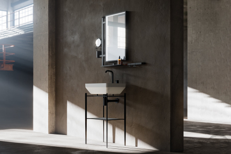 Bagno Magnetica con lavabo in marmoresina bianco