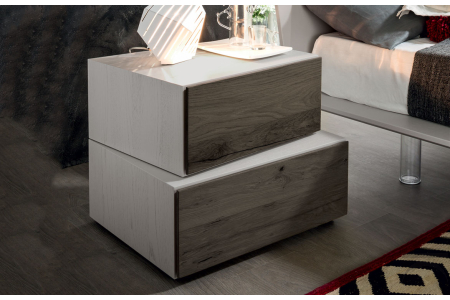 Comodino design due cassetti inclinati