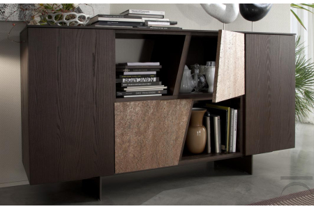 Wood and stone modern sideboard