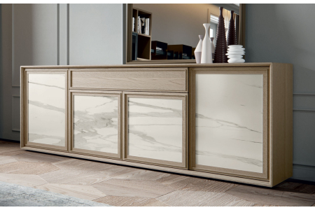 Madia alta classica moderna in legno con ante in laminam