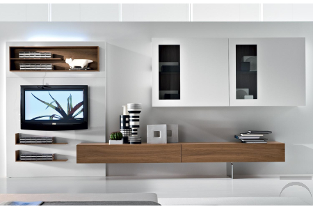 Mobile soggiorno design in legno componibile