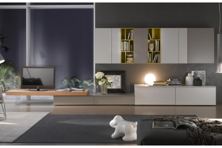 Mobile soggiorno design in legno componibile