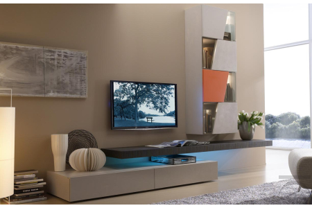 Mobile soggiorno moderno componibile con led 