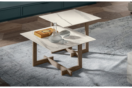 Contemporary design ash wood coffee tables with laminate top
