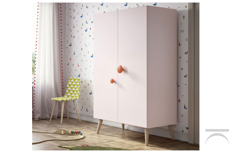 Armadio di design 2 ante con piedini alti per cameretta bambine
