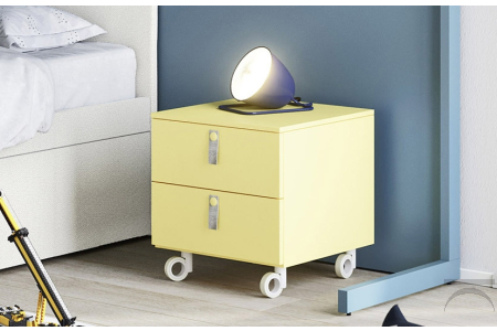 Comodino moderno su ruote per cameretta bambini