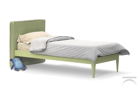 Single bed with padded headboard