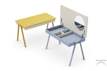Escritorio de Diseño de Envase con espejo en el interior