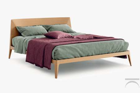 Letto matrimoniale moderno in legno rovere miele