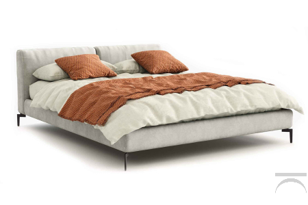 Letto matrimoniale imbottito con testata trapuntata