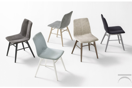 Sedie design da cucina con gambe legno e sedile imbottito