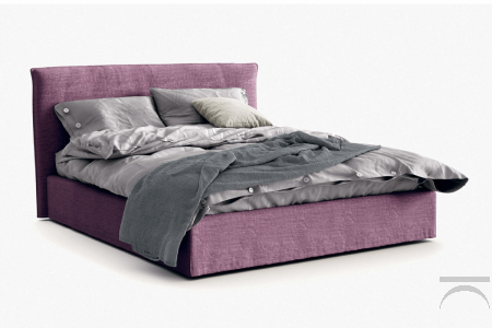 Letto matrimoniale semplice imbottito con contenitore