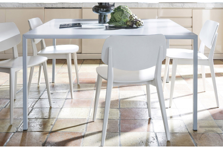 Tavolo quadrato moderno bianco da cucina