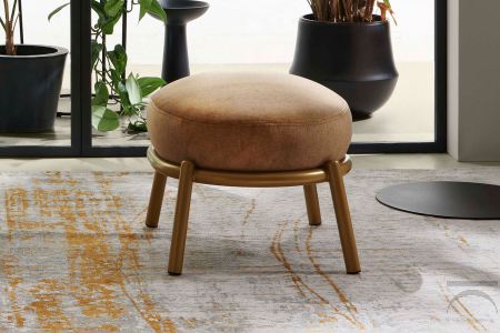 Pouf rotondo morbido Drop dal design retro