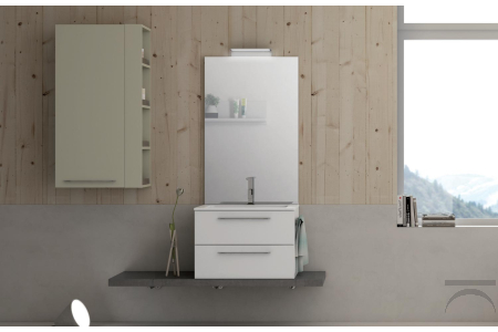 Bagno di design sospeso con mensola d'appoggio