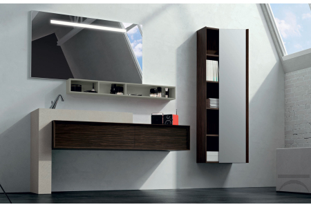 Arredo bagno di design in legno ed ecomalta