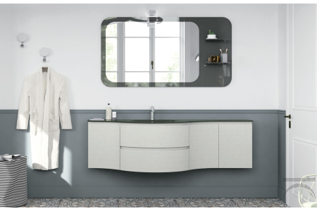 Arredo bagno moderno sospeso curvo