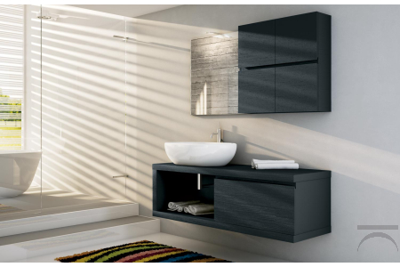 Arredo bagno di design sospeso in legno